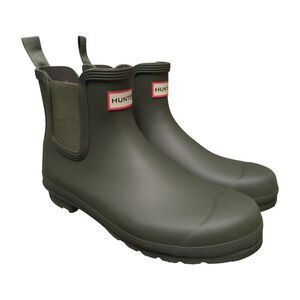 HUNTER Women's Original Waterproof Chelsea Rubber Pull-On Boot - Dark Olive